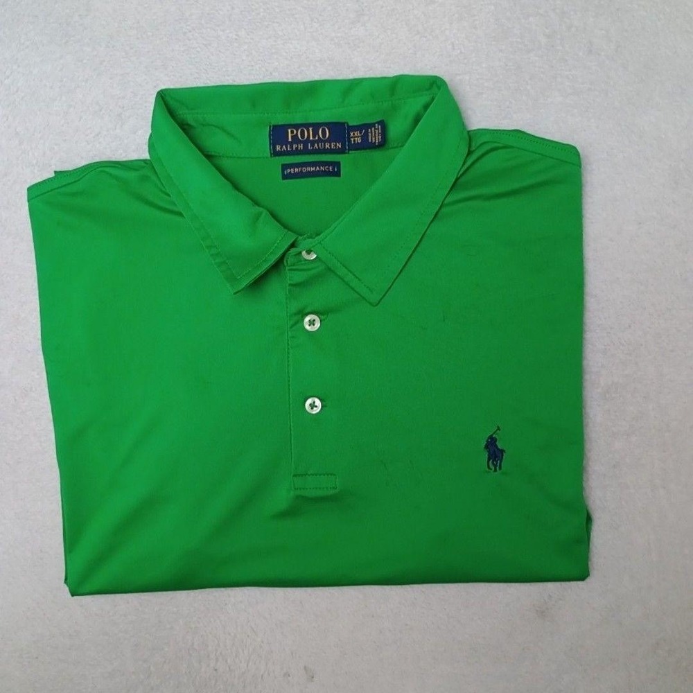 Polo Ralph Lauren Polo Shirt Mens 2XL Green Golf Performance Tennis Work School